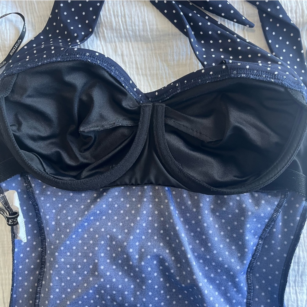 MIRACLESUIT Spellbound pin point Polka Dot Halter One Piece Swimsuit S - Picture 16 of 16
